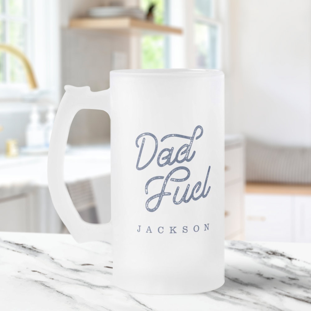 Gift For Dad Stylish Dad Fuel Custom Gift Frosted Glass Beer Mug
