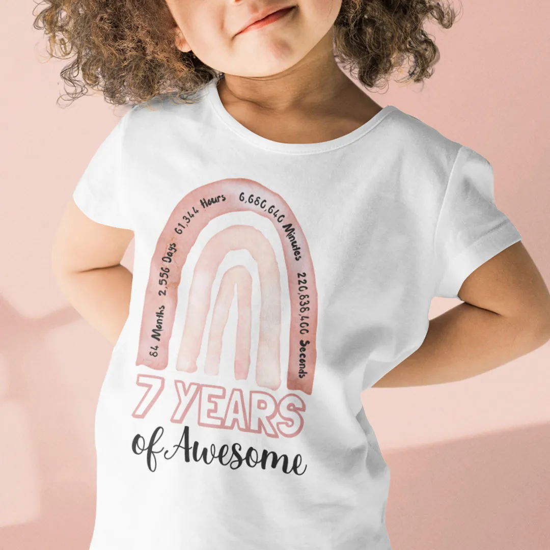 7th Birthday T Shirt 7 Years Of Awesome